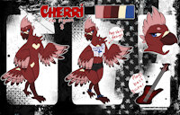 [C] Cherri Ref Sheet by InvalidNickname - female, reference sheet, bird, avian, bass, pigeon