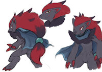 Zoroark Pokesona by claviarm - male, pokemon, cloak, zoroark, pokesona, covert cloak