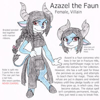 Azazel by Sp4c3Ch1nch1ll4 - diaper, female, stone, statue, faun, spyro, sorceress, petrification