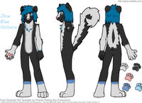 Blue Ref (Naked) by Skunkishblue - male, reference sheet, skunk, reference