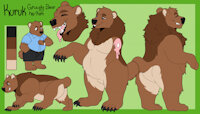 Kuruk Ref sheet (Outdated) by Kuruk - male, bear, reference sheet, anthro, feral, mane, brown bear, grizzly bear, ursine, mane hair, kuruk (character)