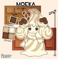 Moeka Ref (by Purpulear) by Disable - pokemon, chocolate, character sheet, pokémon, original character, character reference, alcremie, moeka