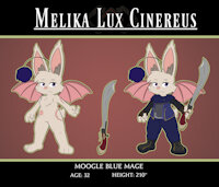 Melika Ref Sheet by LilacBat - female, reference sheet, character sheet, moogle, final fantasy, ivalician moogle