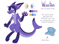 Winston Reference by BudderBlock - fox, male, hat, hybrid, reference sheet, shark, solo