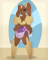 Lyn the Lopunny (KibaCPup) by Flutterlove - diaper, female, pokemon, diapers, diaperfur, lopunny, diapered, diaper fur, diaperlover
