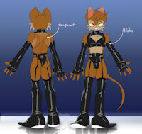 Corrupted Sprint by Lex - male, gloves, ass, bondage, mouse, bulge, latex, shiny, bdsm, rodent, boots, blue eyes, buck teeth, brown fur, arm gloves, underwear bulge, field mouse, sonic oc