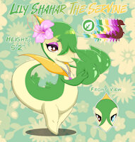 .:Pokemon Commission | Lily the Servine|:. by Ashtails - cute, female, commission, pokemon, feral, snake, oc, flower, reference, original character, servine, grass type, snek