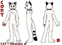 Cody Reference Sheet by ShadowFox12 - cat, feline, male, reference sheet, demon, sheath, character, fursona