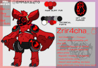 (OC) Zrir4cha - my Protogen by BengalBatEmmaKat - red, bat, robot, slime, refsheet, fullbody, sriracha, bigender, demiboy, protogen, protogen oc, batgender, acearo, pred oc