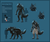 Kiba Kurokage - Updated Reference by KibaKurokage - male, reference sheet, werewolf, lycanthrope, crinos, kiba kurokage, hispo