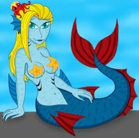 Limporea by DoppelSauce - female, mythical, oc, mermaid, mythical creature