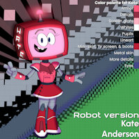 Kate Anderson by WickerDoodles9 - female, character sheet, child, human, robot, fancharacter, original character, digitalart, robots, my life as a teenage robot, robotization, character design, female/solo, robot girl, bmo, fan oc, my art, digital media (artwork)