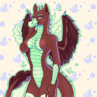 [C] - Minty by SensuRealis - dragon, female, commission, chocolate, character sheet, anthro, chibi, furry, dragoness, mint, original character, minty, female/solo, chibi commission, commissionart