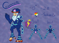 Carnavalle Beleza by kinyeon - male, pokemon, sheet, ref sheet, reference, kynmedia, quaquaval