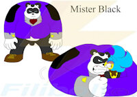 Mister Black by Filibolt - panda, hawk, ref sheet, males, constriction, mobian, bearhug, squeezing, sonic oc
