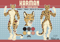 Karman Ref Sheet by CJWolf - male, ref sheet, arabian leopard, 3 view