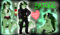 Briggs the Cu Sith REF by PandaSisters - dog, male, canine, panda, furry, mythological creature, folklore, butler, cu sith