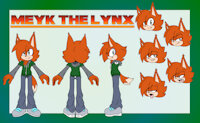 Meyk the Lynx Character Sheet by Meyk - male, clothed, reference sheet, character sheet, lynx, sonic, ref sheet, mobian, sonic fan character, sonic oc, meyk the lynx