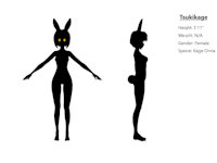 Tsukikage Character Sheet by zenoshikage - female, character sheet, shadow, rabbitgirl, kage onna
