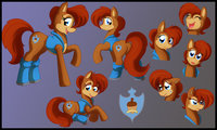 Sally Acorn ponified character sheet by zeiramzero - female, pony, cuteness, sonic the hedgehog, sally acorn, my little pony friendship is magic, cutie mark