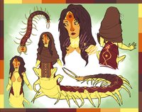 Centipedes by iFlops - reference sheet, centipede, female/solo