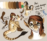 Aeri the Earth Dragon by iFlops - dragon, reference sheet, brown, design, female/solo, earth dragon