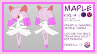 [$] Maple Ref Sheet by Sp4c3Ch1nch1ll4 - maple, diaper, pokemon, sheet, ref, reference, nintendo, original character, kirlia, gamefreak