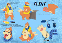 Flint's Ref by blazingflare - floatzel, male, pokemon, solo, ref sheet, flint