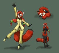  2nd Character Sheet for Facilliant's Contest by SushiMart - red, cute, female, panda, character, sheet, femail