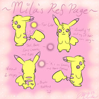 Milachu's Ref Page by Milachu92 - yellow, cute, female, pokemon, pink, ref, pikachu, chu, mila, page, pink eyes, yellow fur, pokemon - tame, female/solo, milachu92, milachu, 92, milachu's