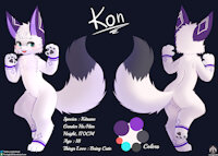 Kon [Commission] by FireEagle2015 - cute, kitsune, reference sheet, solo, standing, senz