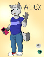 Alexander the arctic fox by supergryphon1994 - fox, cute, male, reference, artic fox, arcticfox, gameboy color