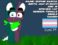 Meet Sophie Garcia by ScottEvilCheedew - cute, cat, woman, female, adult, character sheet, character, transgender, braidenlox