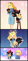 Maria and Shadow Kids by kamiraexe - parents, maria, sonic the hedgehog, shadow the hedgehog, maria robotnik