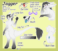 Jagger Ref by BudderBlock - male, reference sheet, marking, furry, ref, hooves, white fur