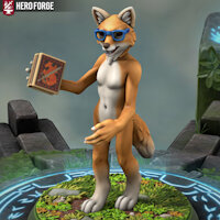 Asahi Reference by BlueshiftMeow - cub, boy, male, glasses, book, red fox, young, age 10