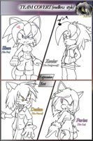ET: Main Team! (2012) by XaveKNyne - fox, cats, wolf, hybrid, character sheet, dogs, team, anatomy, expressions, male female