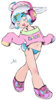 PERSONAL by Aogami - cub, bunny, shota, male, rabbit, crossdressing, bikini, fursona, kemonomimi, thigh-highs, shortalls