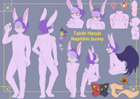Ref 2024 by TaichiHaruki - bunny, male, reference sheet, demon, marking, horn, reference, wing, nephilim bunny