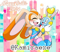 Happy Easter 2024 by kamiraexe - sonic character, amyrose, creamtherabbit, soniccharacters