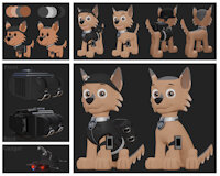 Paw Patrol OC : Player (ref sheet 2023) by UnknownDataBR - dog, male, domestic dog, 3d artwork, paw patrol oc, golden retriever (mix)
