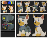 Paw Patrol OC : Loweni (ref sheet 2023) by UnknownDataBR - dog, female, domestic dog, russell terrier, 3d artwork, paw patrol oc