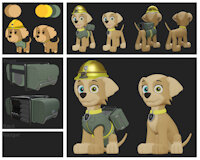 Paw Patrol OC : Highety (ref sheet 2023) by UnknownDataBR - female, labrador retriever, 3d artwork, paw patrol oc