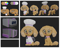 Paw Patrol OC : SugarFlake (ref sheet 2023) by UnknownDataBR - dog, female, domestic dog, 3d artwork, paw patrol oc, golden cocker retriever