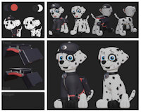Paw Patrol OC : Defil (ref sheet 2023) by UnknownDataBR - dog, male, dalmatian, domestic dog, 3d artwork, paw patrol oc