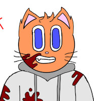 Killer!Frisk (2024 Redesign) by fredfred52 - blood, oc, catboy, killer, original character, frisk, friskdacat