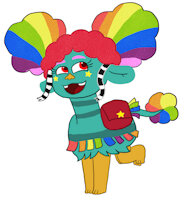 Princess Stella by veeveeshadow - female, troll, rainbow hair, trolls, saddlebags, funk troll