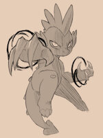 Released by ColdBloodedTwilight - sketch, dragon, male, monochrome, claws, spike, my little pony, mlp, glowing eyes, raised leg, coldstorm