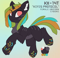 Keyes Protocol "KX-14T" Reference by EnderFloofs - female, reference sheet, pony, unicorn, cyborg, reference, mlp, mlp:fim, unicorn pony, mlp oc