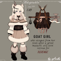 GOAT GIRL little furry survivor by AREKX - female, loli, fantasy, survivor, goat girl